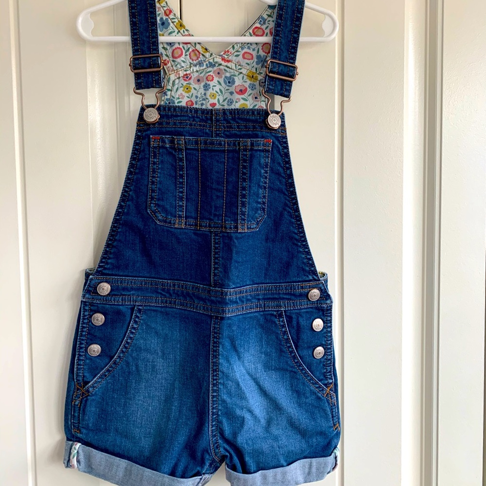 Mini Boden Girls Denim Short Overalls